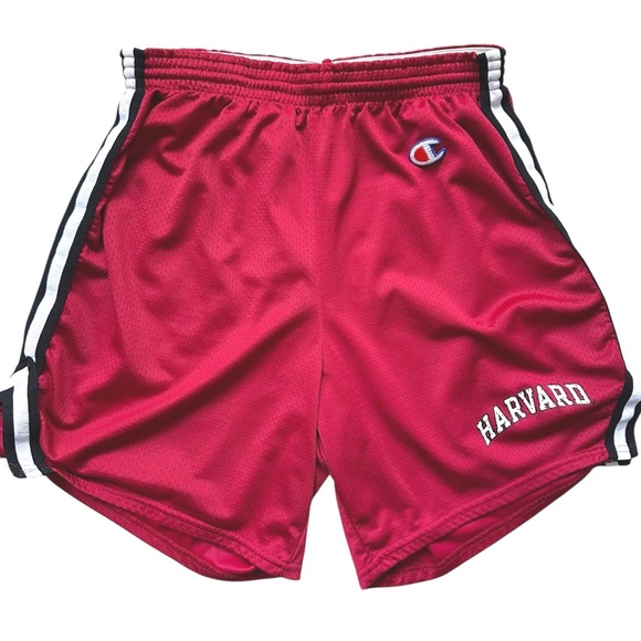 Champion Shorts Mens Size Med 32 34 Red Athletic Elastic Waistband Harvard Logo - Picture 2 of 10